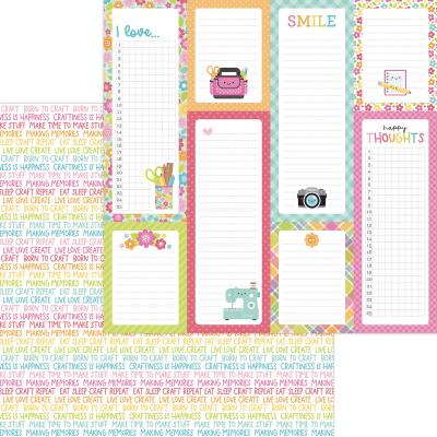 Doodlebug Cute & Crafty Designpapier - Happy Thoughts